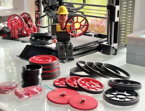 Printed wheels and gears