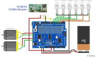 Motorshield with 315MHz receiver